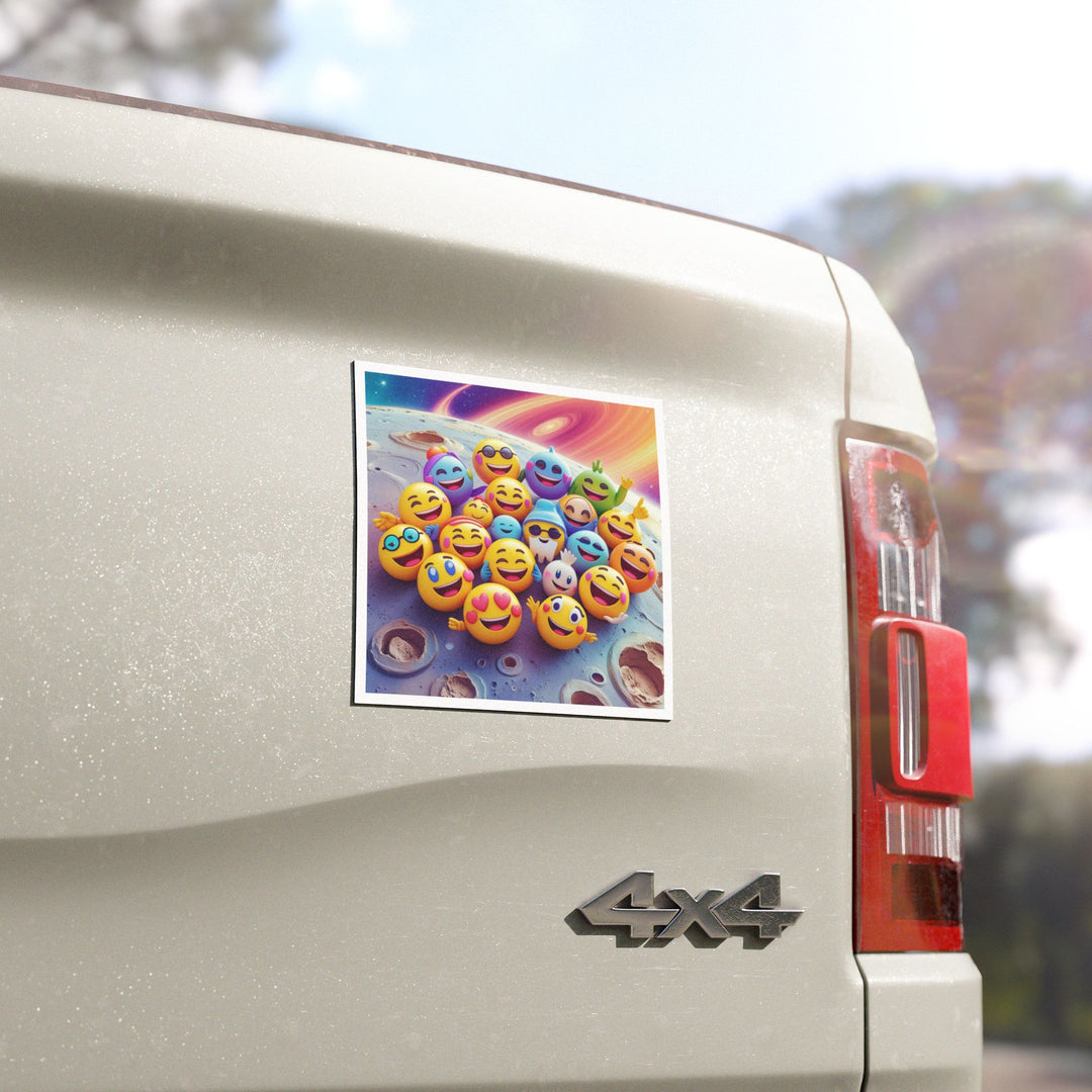 Custom Car Magnet – Playful Emoji Cosmic Design, Weatherproof & Removable