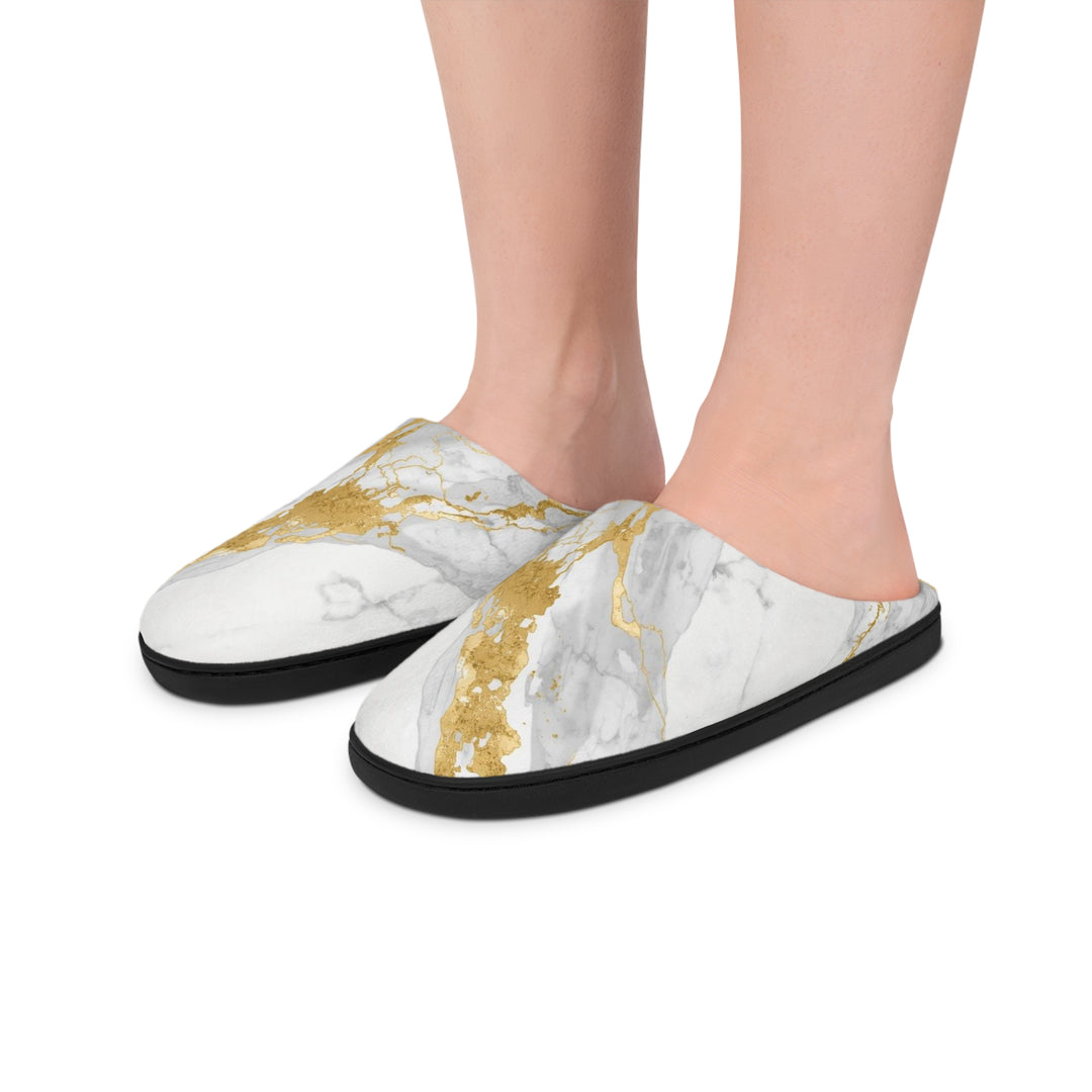 Men’s Customizable Marble Memory Foam Slippers – Plush, Luxe Indoor Comfort