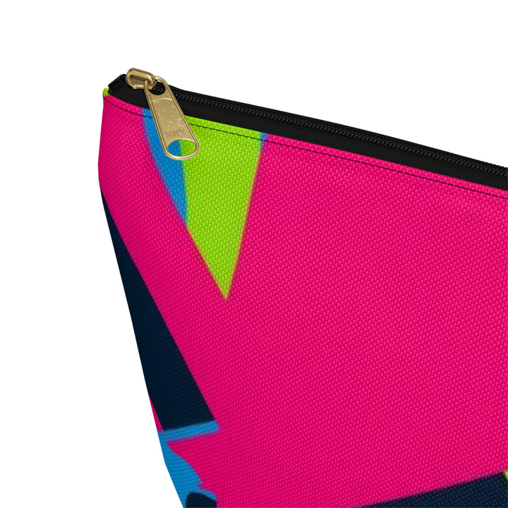 Chic Neon Geometric T-Bottom Accessory Pouch – Bold Modern Organizer