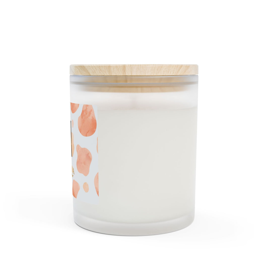 Modern Blush Frosted Glass Candle (11oz) – Chic Crackling Wood Wick