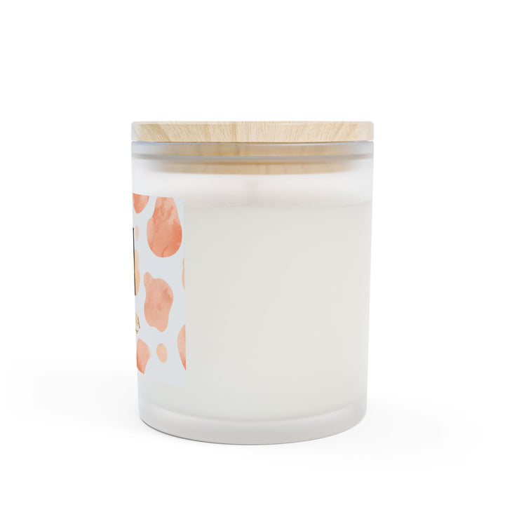 Modern Blush Frosted Glass Candle (11oz) – Chic Crackling Wood Wick