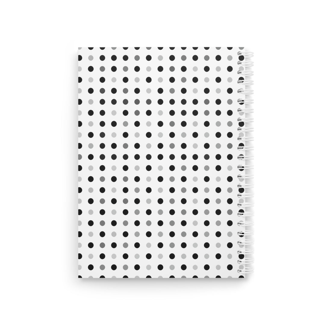 Customizable Spiral Notebook – Modern Polka Dot, Trendy Minimalist Design