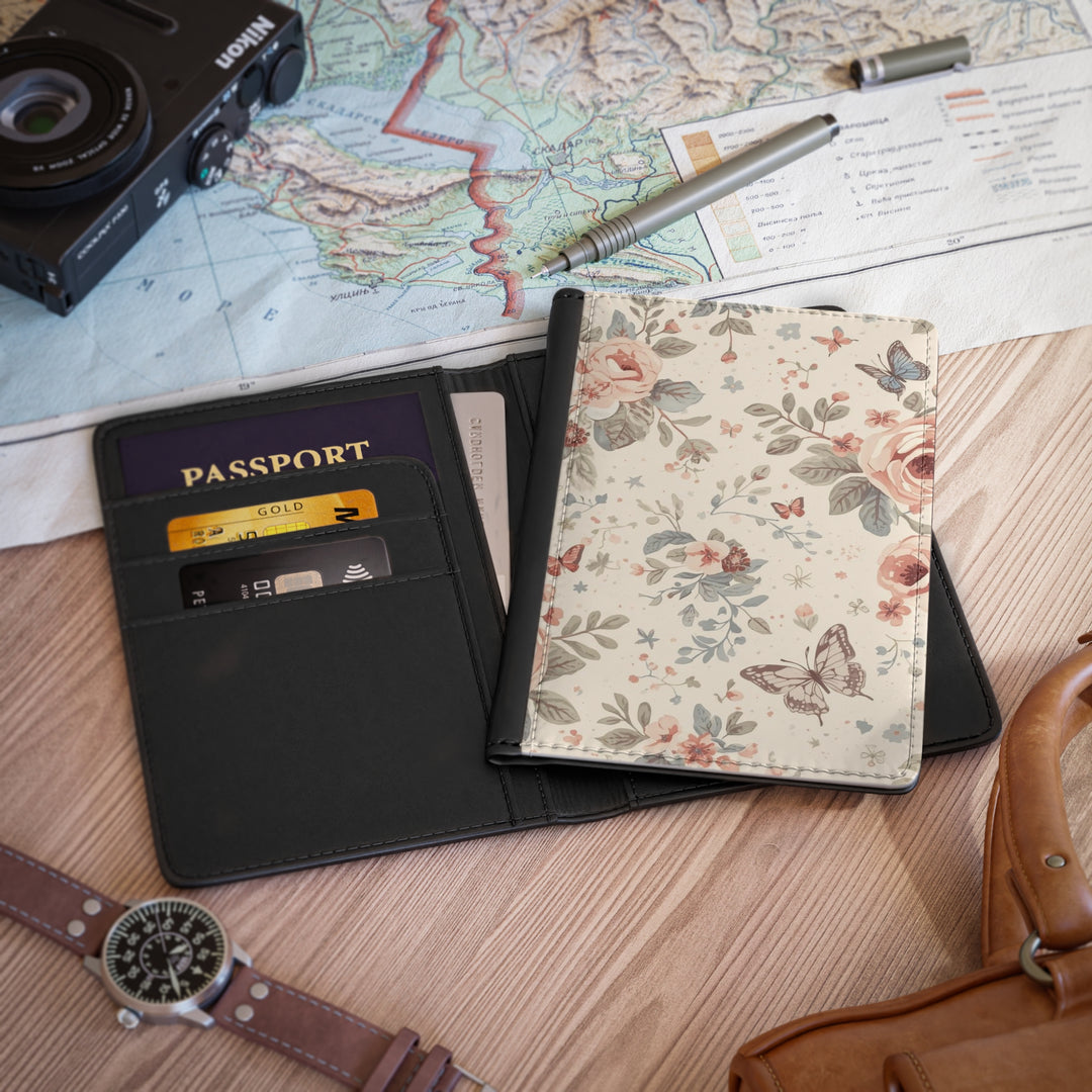 Floral Butterfly Passport Cover – Personalized, RFID-Blocking Travel Wallet