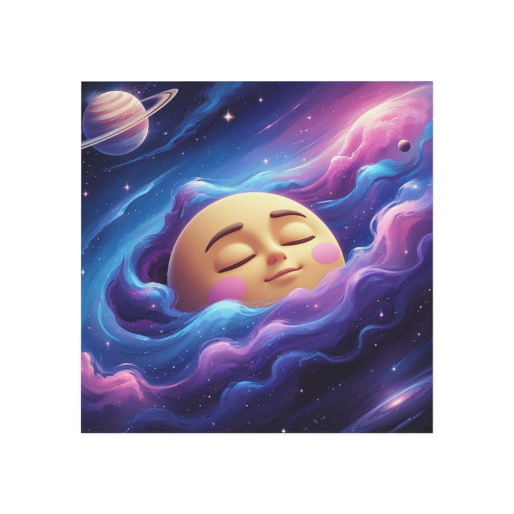 Personalized Square Magnet – Whimsical Galaxy Moon, Custom, Cute & Durable