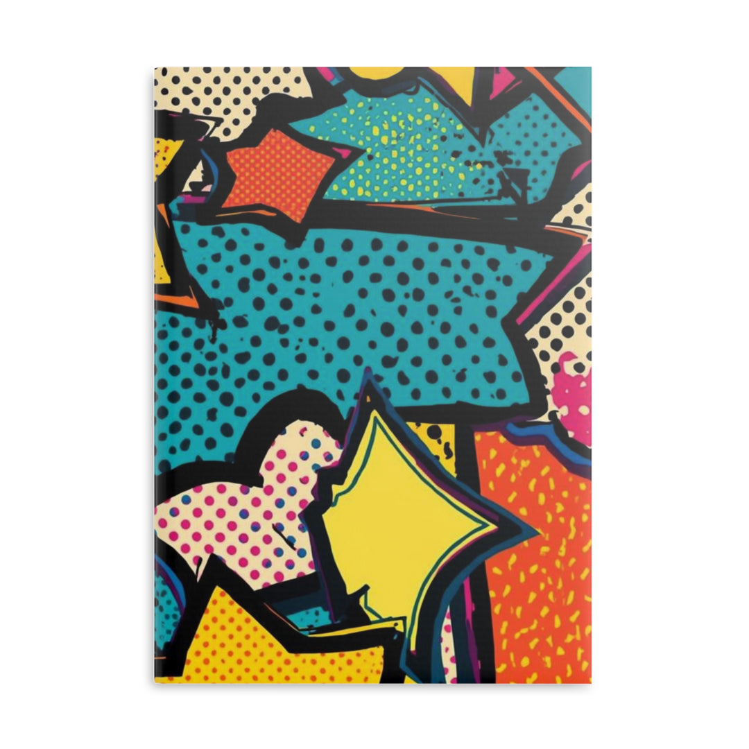 Hardcover Puffy Notebook – Retro Pop Art Comic Design, Customizable, 3 Sizes