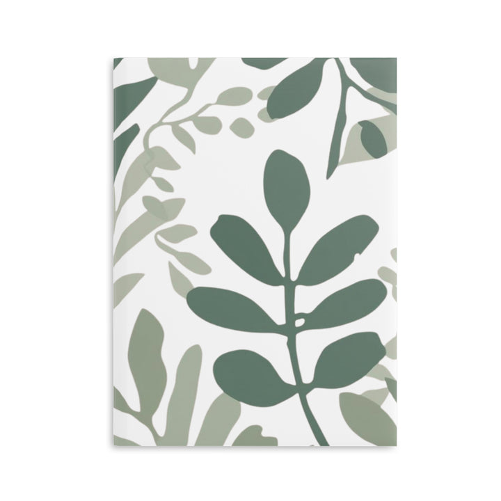 Modern Puffy Hardcover Notebook – Botanical Leaf Sketch, Customizable, A5/A4/B5