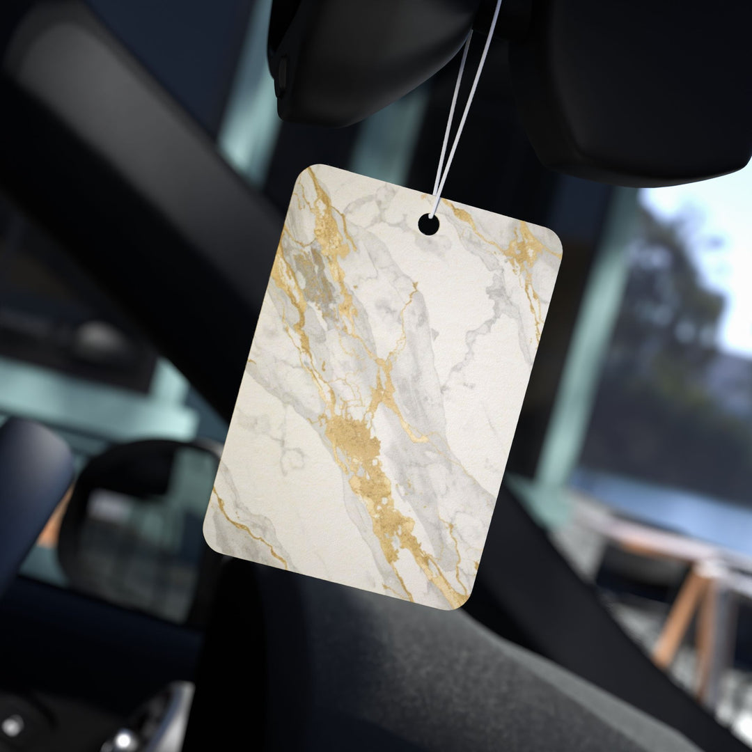 Luxury Marble Car Air Freshener – Elegant Gold Vein Design, 3 Scents