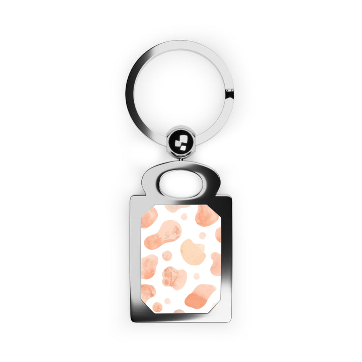 Trendy Rectangle Photo Keyring – Custom Keepsake with Abstract Watercolor Design