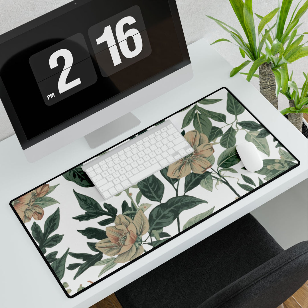 Vintage Floral Desk Mat – Premium, Waterproof, Anti-Fray Workspace Pad