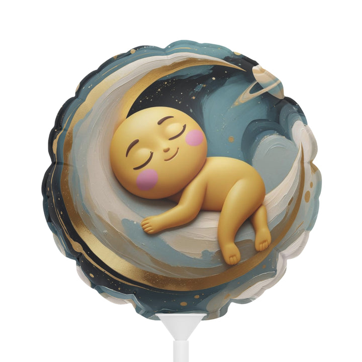 Custom Celestial 6” Balloons – Round & Heart | Baby Moon & Stars Party Decor