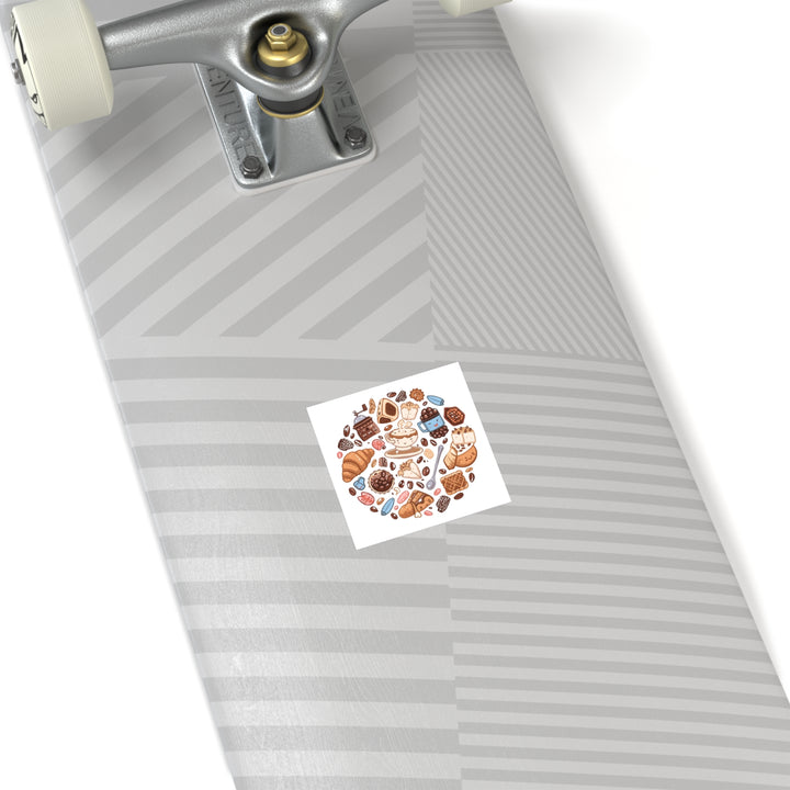 Whimsical Café Laminate Square Stickers – Waterproof, Durable, Trendy!