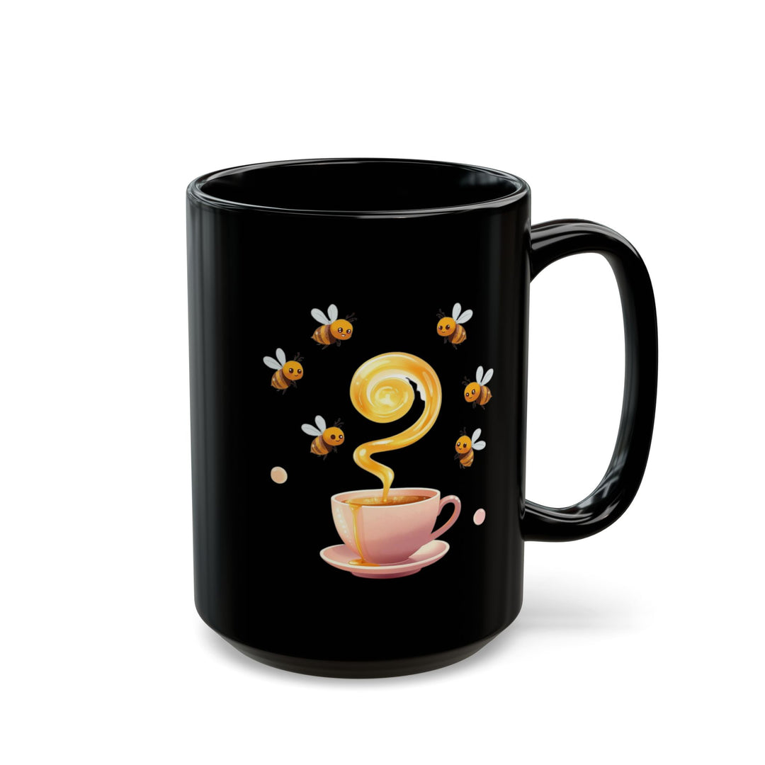 Black Ceramic Mug 11oz/15oz – Cute Bee & Honey Teacup Pastel Gift Cup