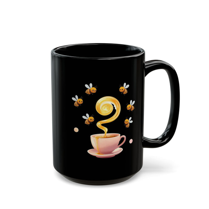 Black Ceramic Mug 11oz/15oz – Cute Bee & Honey Teacup Pastel Gift Cup