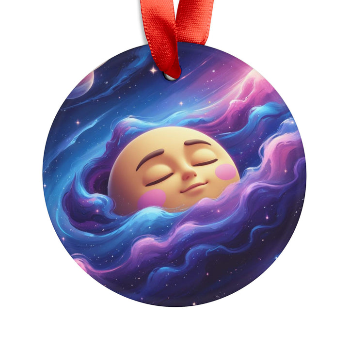 Personalized Galaxy Moon Acrylic Ornament with Ribbon – Cute Space Decor