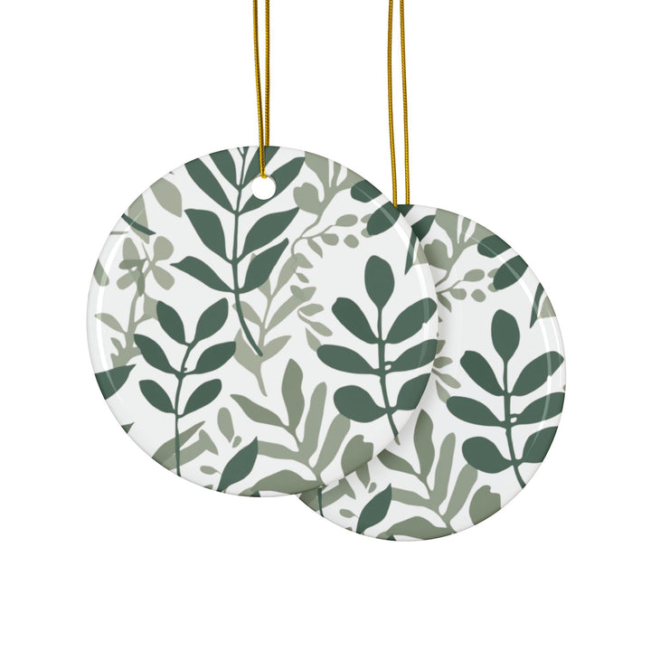 Modern Botanical Double-Sided Ceramic Ornaments – Custom, 1/3/5/10pcs