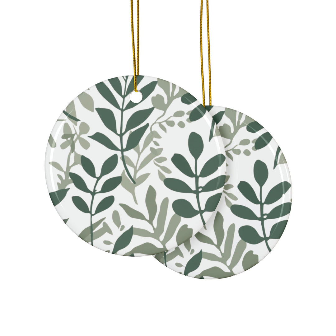 Modern Botanical Double-Sided Ceramic Ornaments – Custom, 1/3/5/10pcs