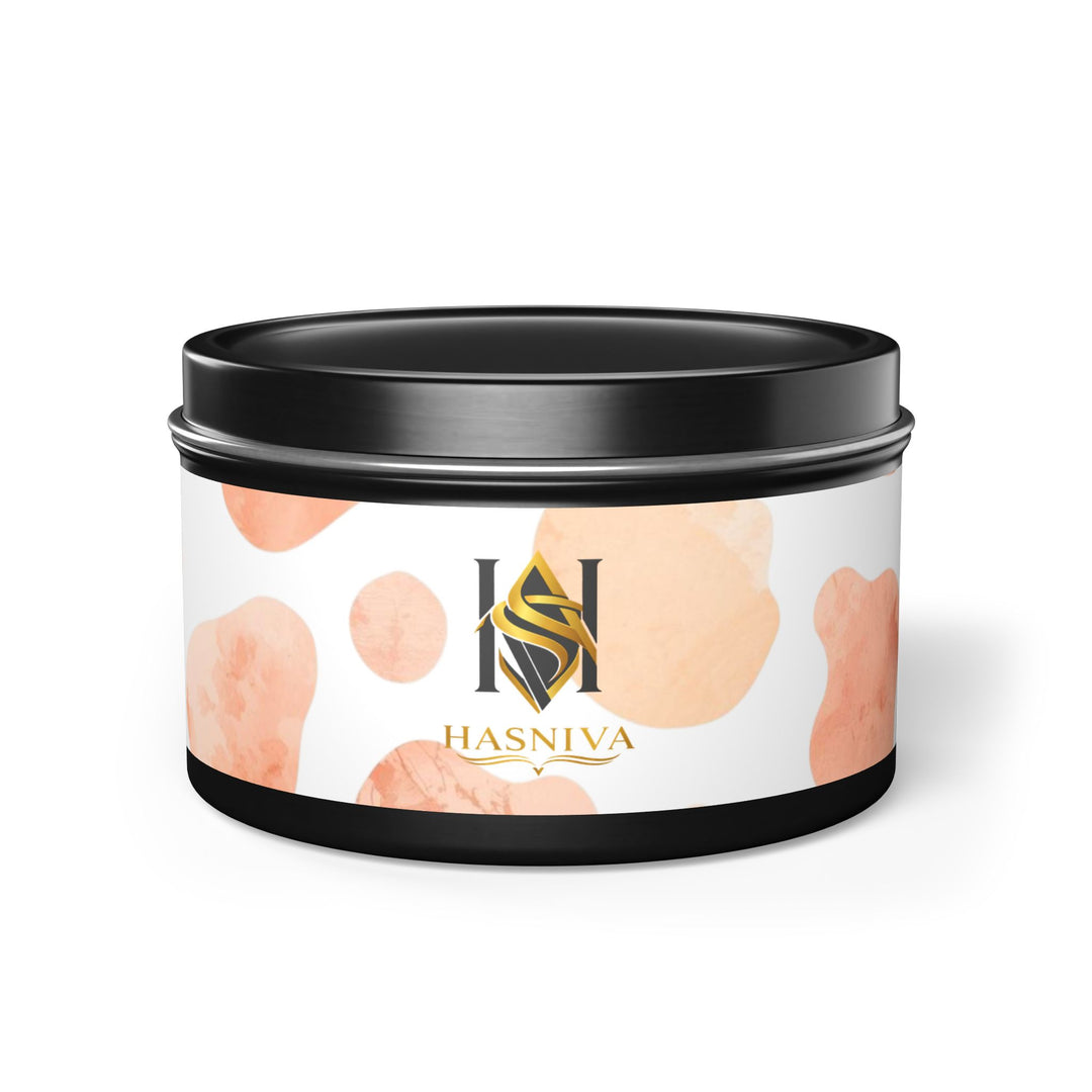 Handcrafted Tin Candle – Blush Peach Watercolor, Chic & Eco-Friendly Gift