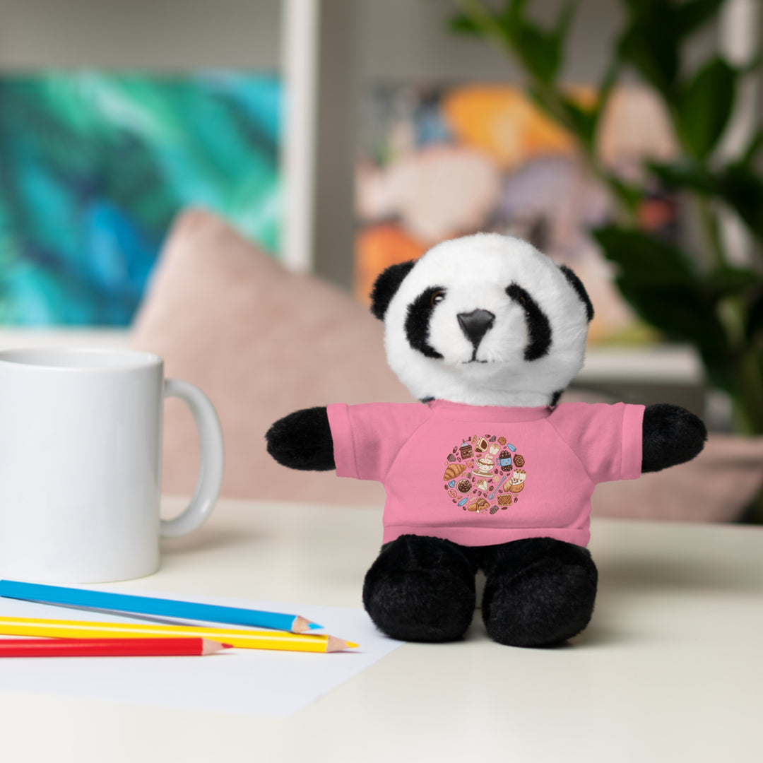 Custom Stuffed Animal w/ Coffee & Dessert Tee – Cute Plush Gift 8”