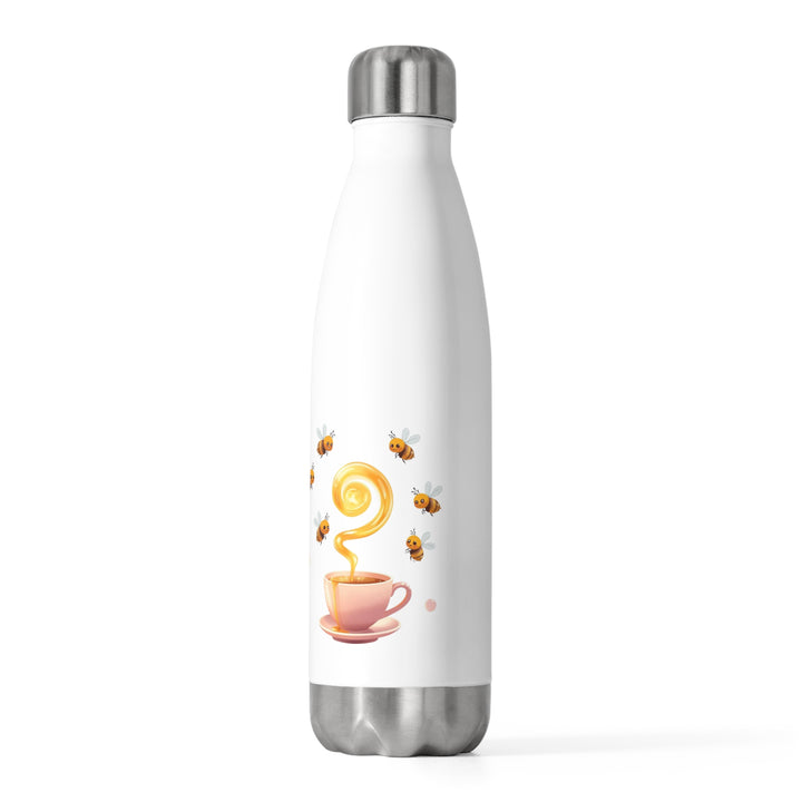 20oz Insulated Bottle – Cute Bee & Honey Teacup Design, Hot/Cold, Eco-Chic