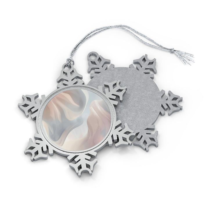 Custom Pewter Snowflake Ornament – Handcrafted Minimalist Pastel Decor Gift
