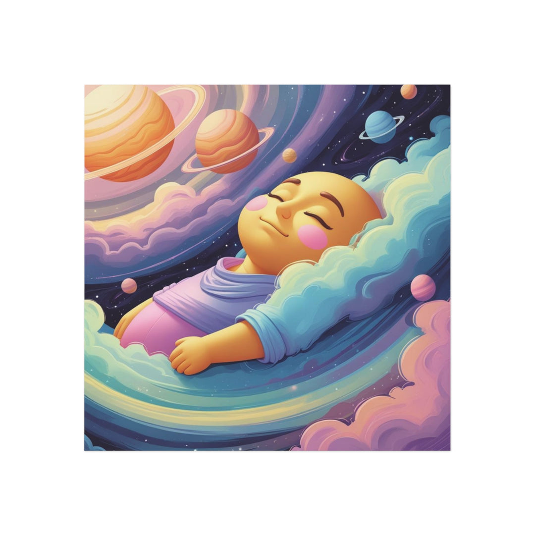 Personalized Square Magnet – Cosmic Baby Clouds Design, Custom Photo Gift