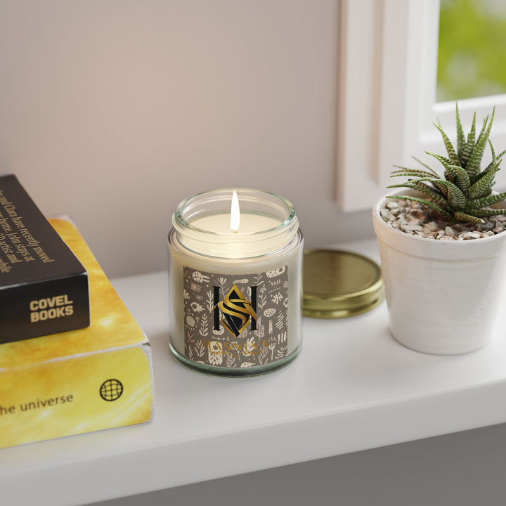 Boho Botanical Coconut Apricot Scented Candle – Hand-Poured, Luxe Decor