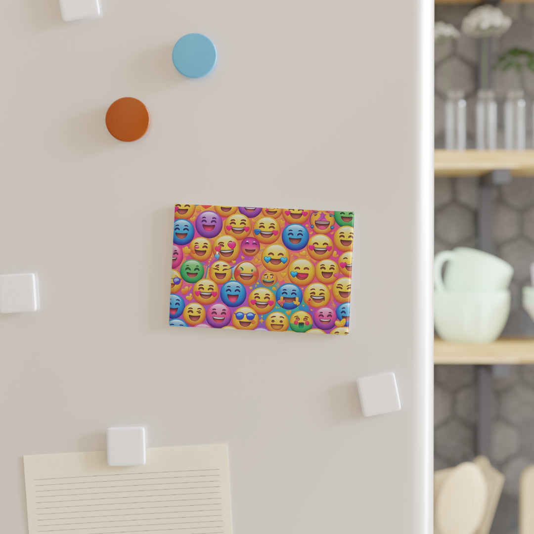 Vibrant Emoji Rectangle Button Magnet – Fun, Modern Fridge Decor (1/10 pcs)