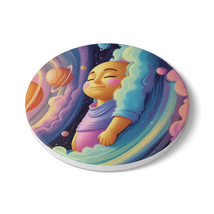 Galaxy Baby Dream Ceramic Coaster – Cute Pastel Space Nursery Decor