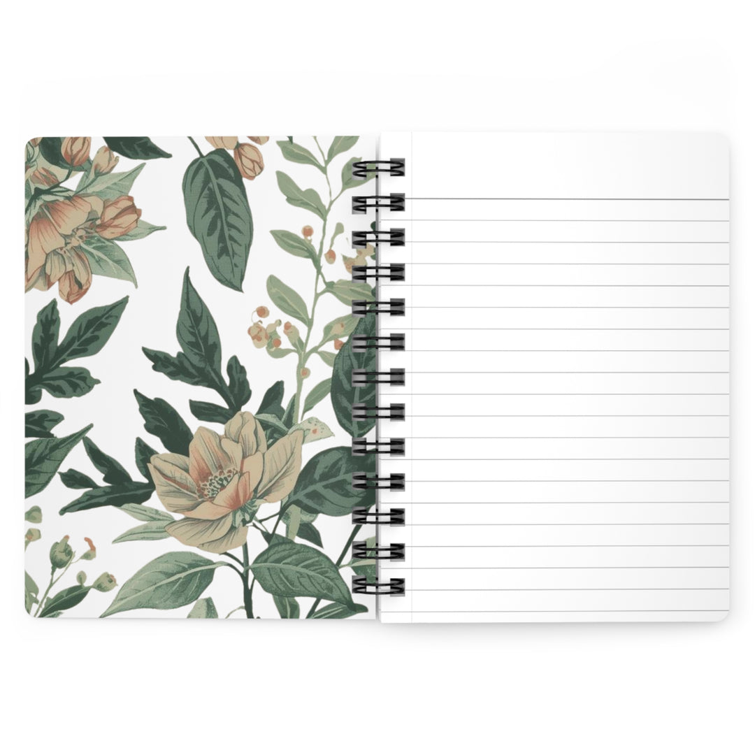 Vintage Floral Spiral Bound Journal – Custom Botanical Notebook, 5x7/A4