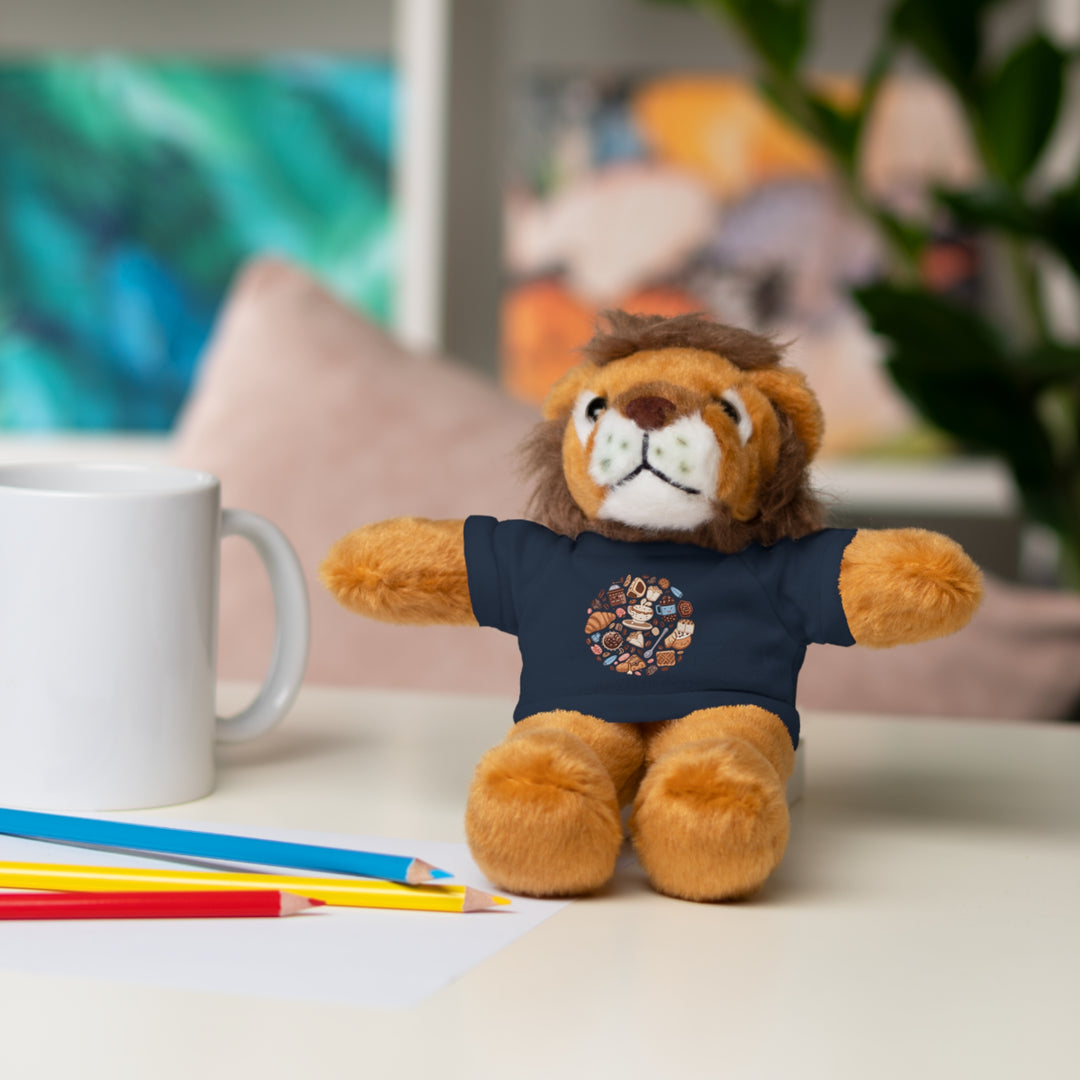 Custom Stuffed Animal w/ Coffee & Dessert Tee – Cute Plush Gift 8”