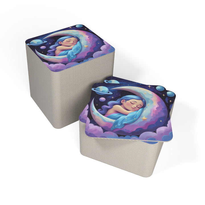 Dreamy Celestial Square Coasters (50/100) – Magical Girl Moon Decor