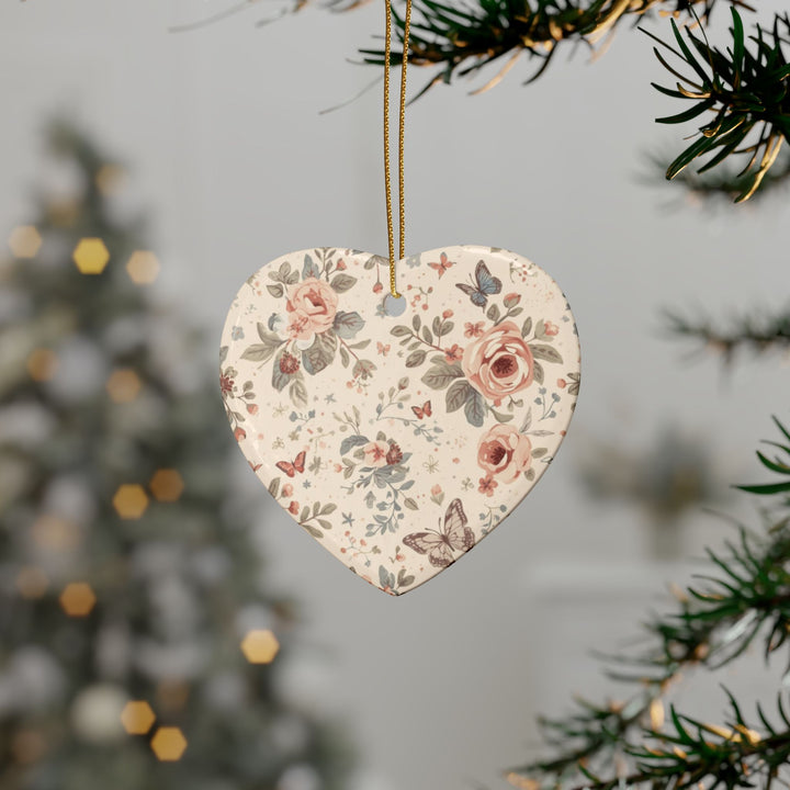 Personalized Ceramic Ornaments – Vintage Floral, Custom Keepsake Gift (1-20pcs)