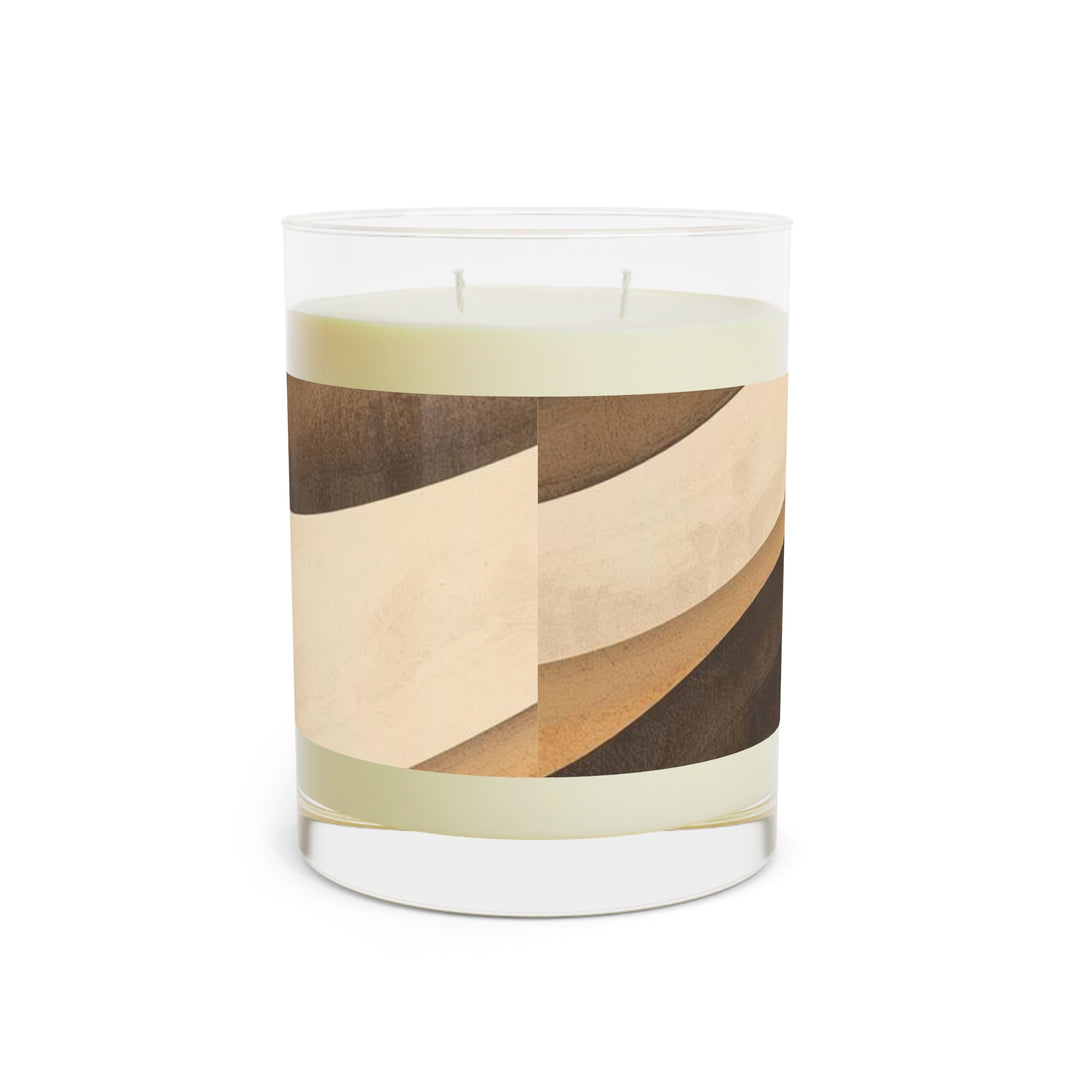 Earthy Abstract Wave 11oz Soy Scented Candle – Chic Mid-Century Modern Jar