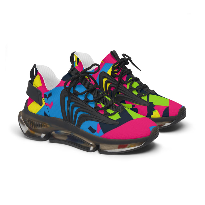 Women's Mesh Sneakers – Neon Abstract Street Style, Ultra Comfy, Modern