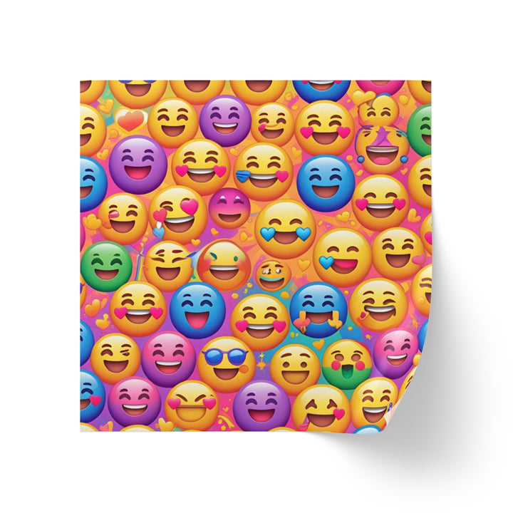 Vibrant Emoji Square Sticker Rolls – Durable, Glossy, Fun Labels for All