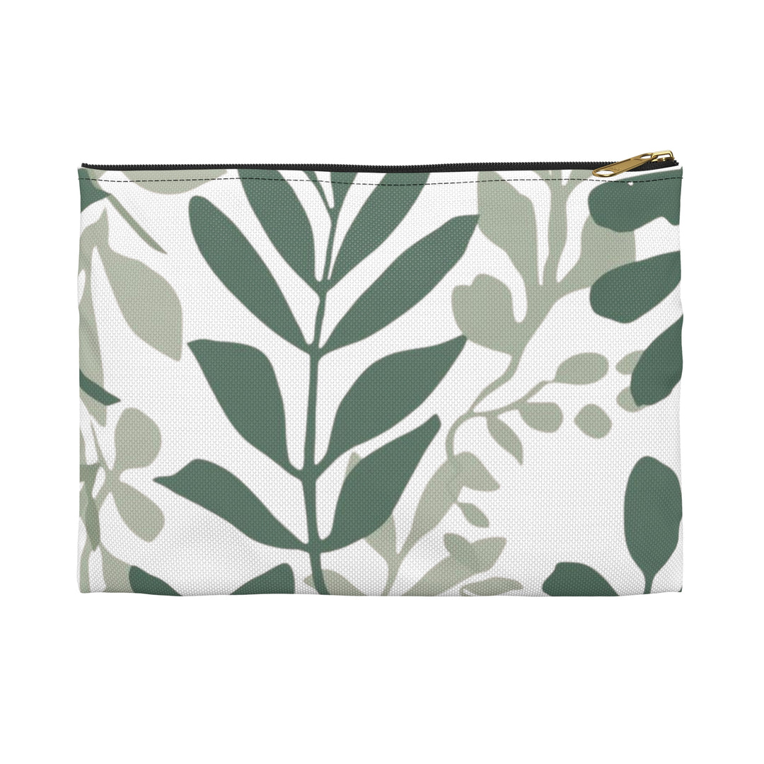 Chic Green Botanical Accessory Pouch – Stylish, Versatile Organizer Bag