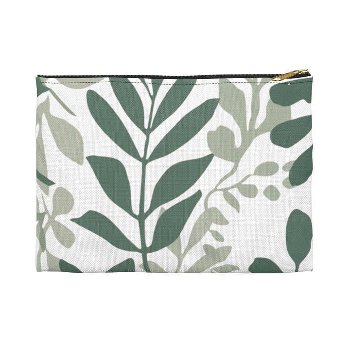 Chic Green Botanical Accessory Pouch – Stylish, Versatile Organizer Bag