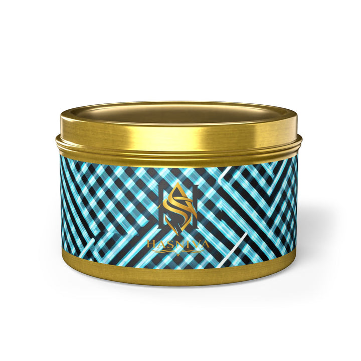 Modern Geometric Tin Candle – Handcrafted, Custom Scented, Art-Inspired