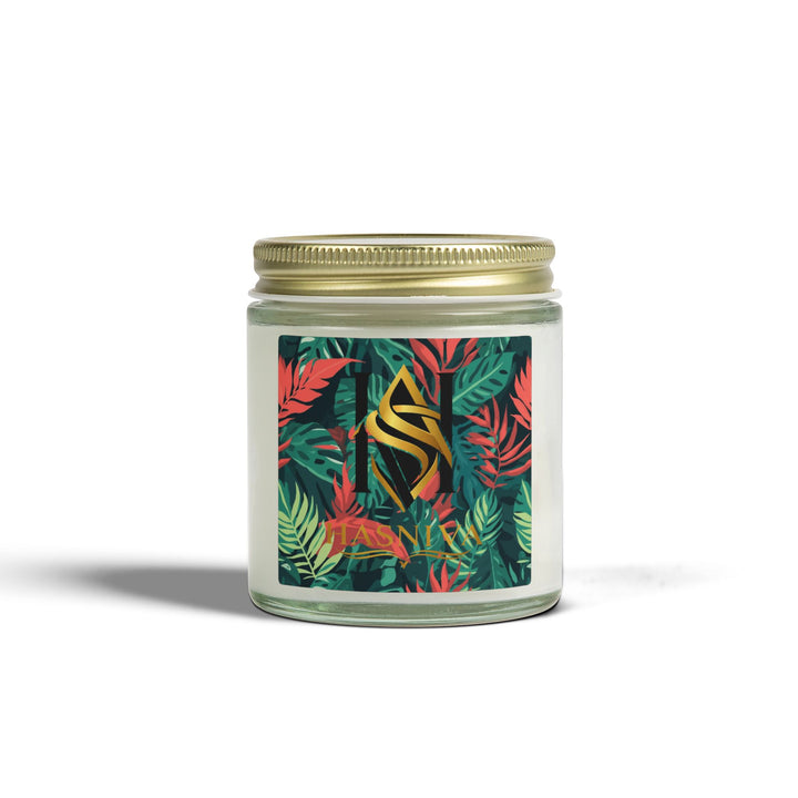 Hand-Poured Coconut Apricot Scented Candle – Tropical Leaf, 4oz/9oz