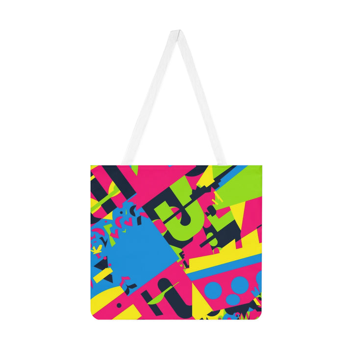 Vibrant Abstract Geometric Shoulder Tote Bag – Trendy All-Over Print Canvas
