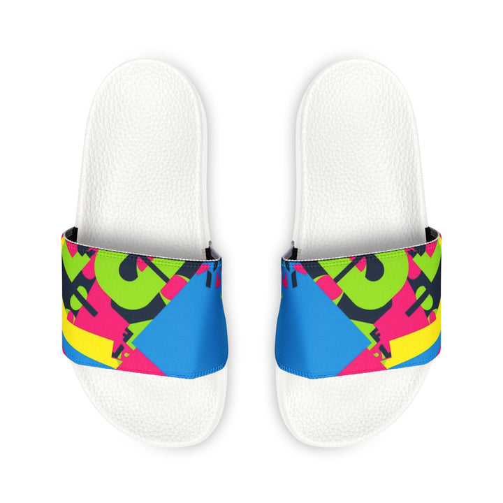 Women's Custom Neon Geometric Removable-Strap Sandals – 2-in-1 Urban Chic