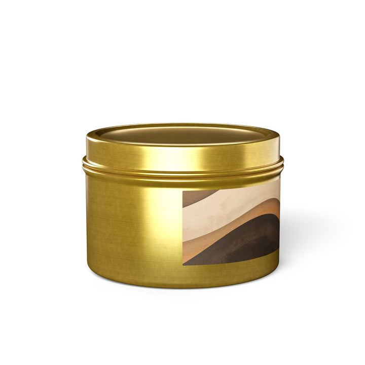 Handcrafted Abstract Wave Tin Candle – Cozy Mid-Century Modern Decor Gift