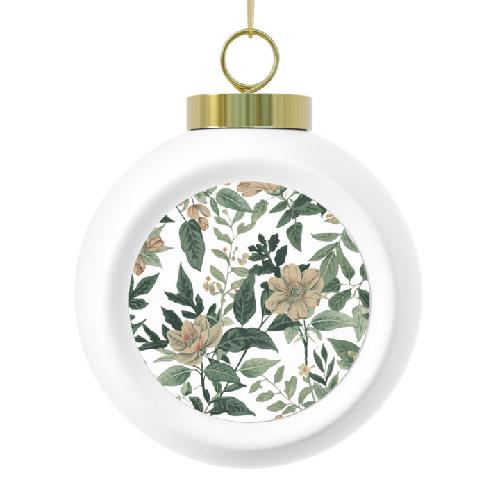 Personalized Vintage Floral Holiday Ball Ornament – Handcrafted, Elegant Gift