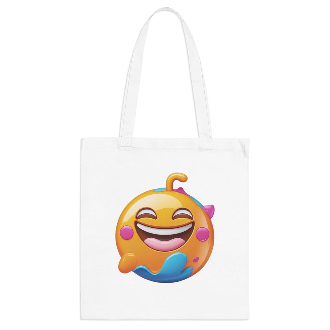 Cheerful Emoji Cotton Tote Bag – Playful, Vibrant & Durable Everyday Style
