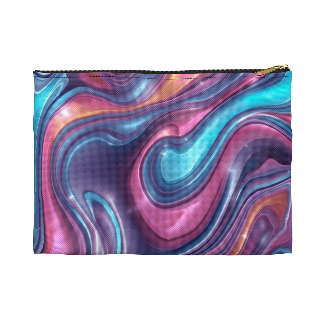 Chic Iridescent Swirl Accessory Pouch – Fashion-Forward Marble Organizer