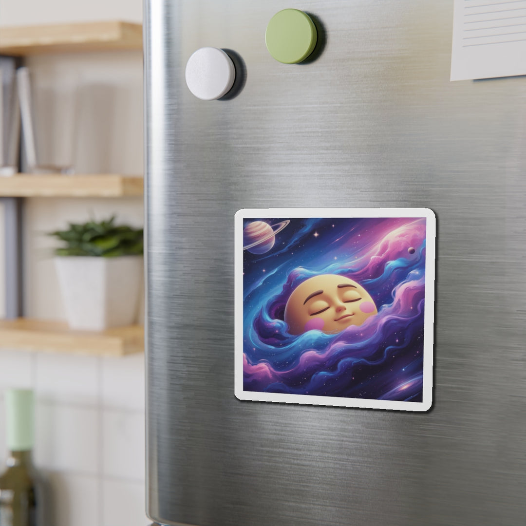 Custom Die-Cut Magnet – Dreamy Galaxy Moon, Cute Space Fridge Decor