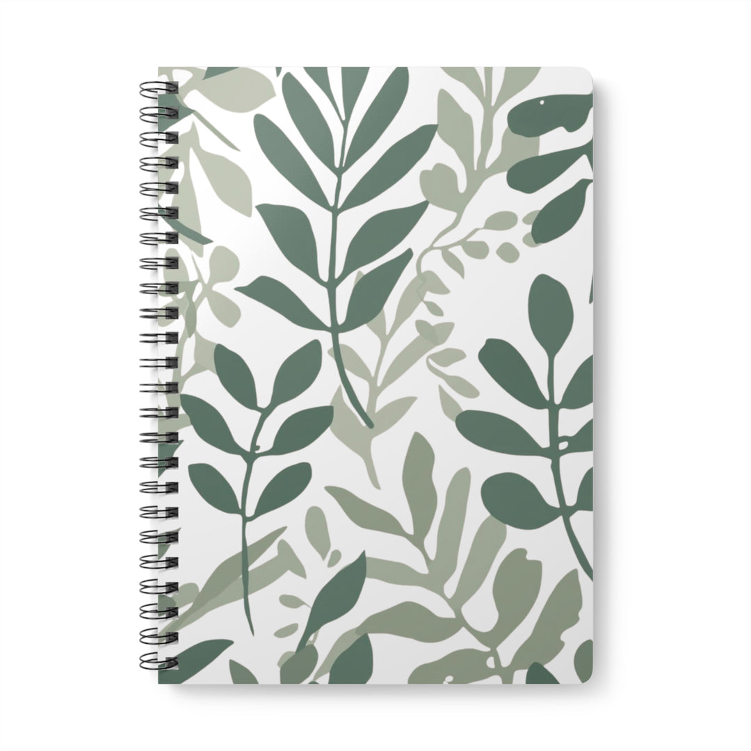 Wirobound A5 Softcover Notebook – Modern Botanical, Minimalist Stylish Binder