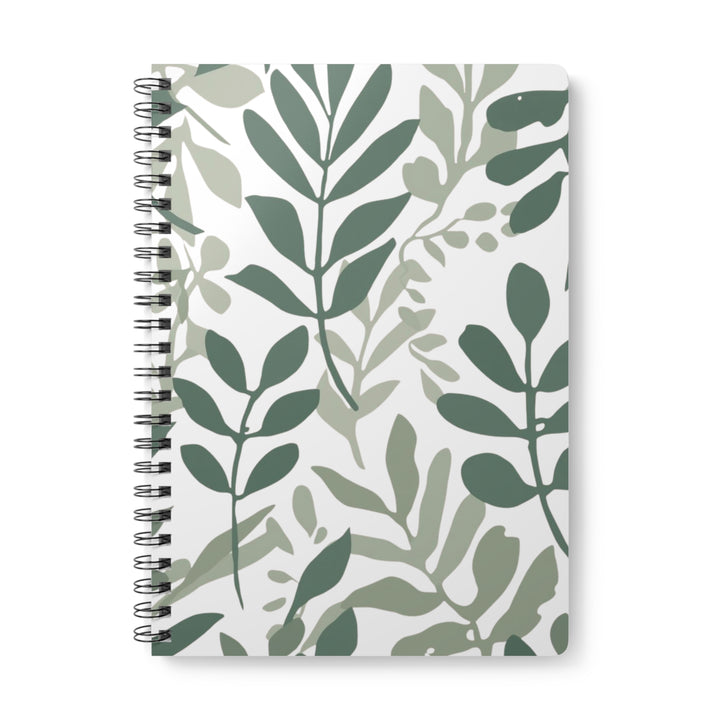 Wirobound A5 Softcover Notebook – Modern Botanical, Minimalist Stylish Binder