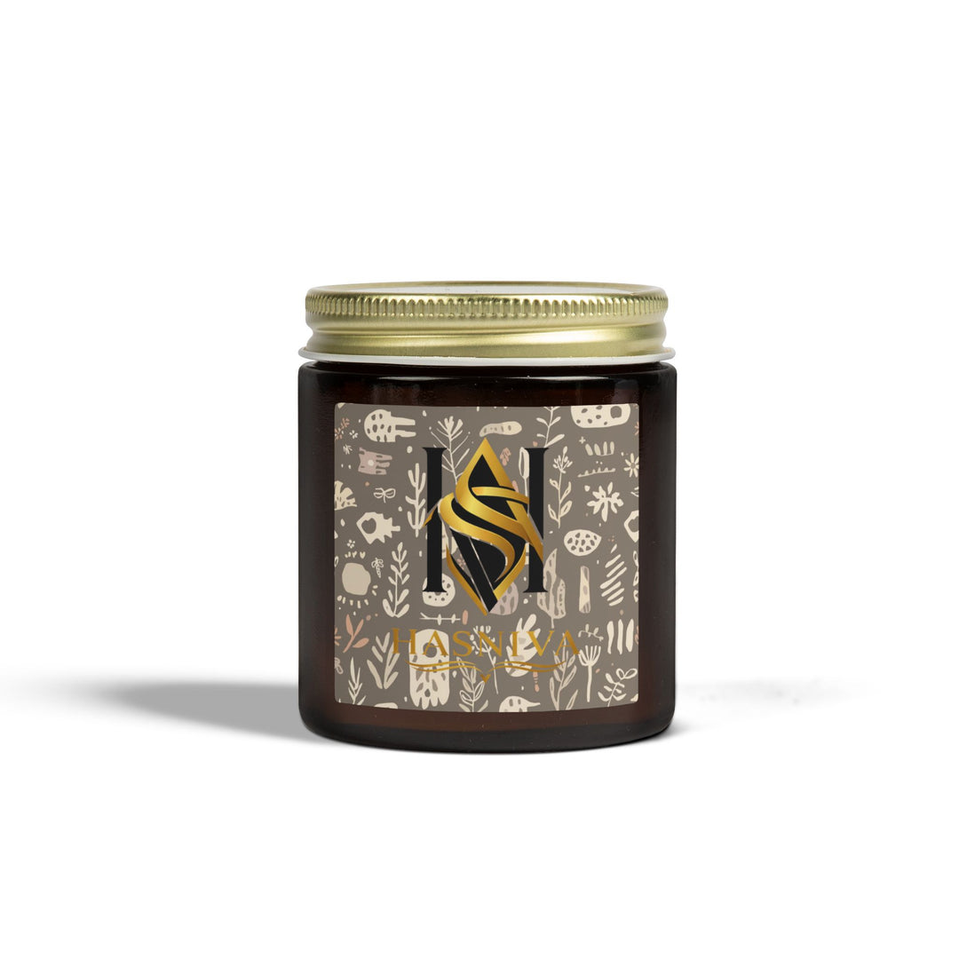 Boho Botanical Coconut Apricot Scented Candle – Hand-Poured, Luxe Decor
