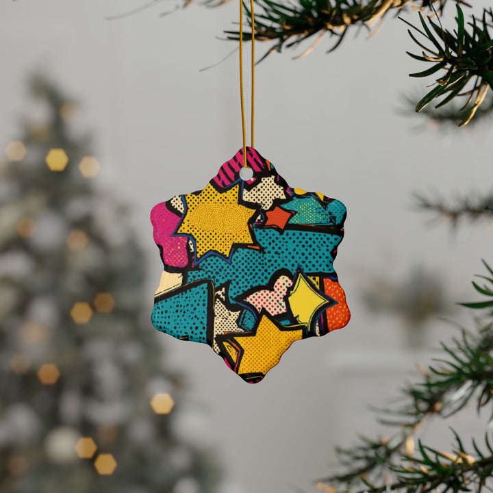 Custom Pop Art Double-Sided Ceramic Ornaments – Comic Book Fun (1/3/5/10pcs)